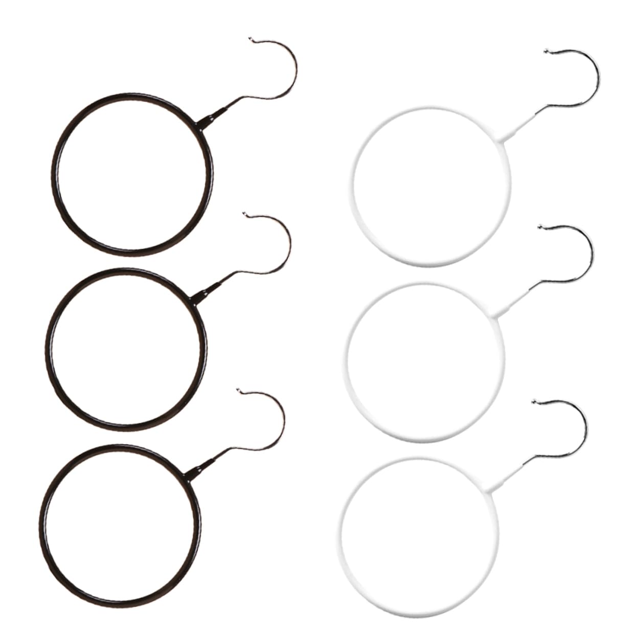 Zerodeko 6pcs Scarf Hanger Organizer Scarf Storage Ring Metal Ring Hook Wardrobe Organizer for Flocked Scarf