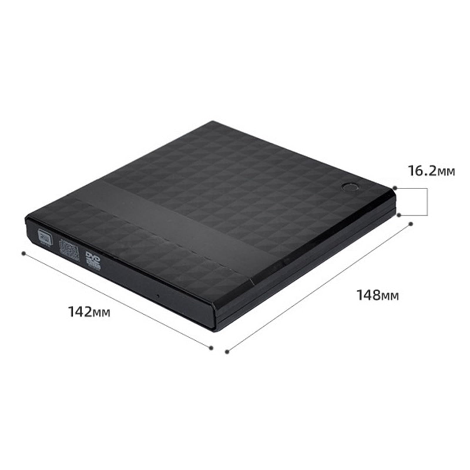 Reproductor De DVD For Ordenador, Caja De Disco Duro Externo USB, Unidad Óptica, Grabadora De DVD, Unidad Óptica Externa Móvil(Checkbox Key)