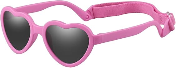 1 Pieces Baby Sunglasses, Heart Shaped Sunglasses, Tpee Children's Sunglasses, Polarized Newborn Sunglasses, Protection for Children from 0 Months to 3 Years (Red Rose), red rose