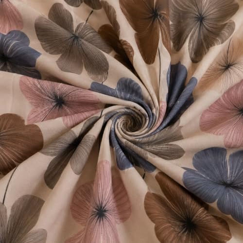 Image of Castiqa Elastic Fitted Supersoft Premium Brushed Cotton 200TC King Size Bedsheets with 2 Pillow Covers (Fits Upto Mattress of 10 Inches) (King (72x78), Brown Big Floral)