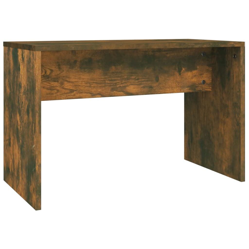 Set Tavolo da Toeletta Rovere Fumo con Specchio e Sgabello, 86,5x35x136 cm, Mobiletto con Cassetto e Portaoggetti, Consolle Salvaspazio per Camera da Letto, Organizzatore Trucco e Make up