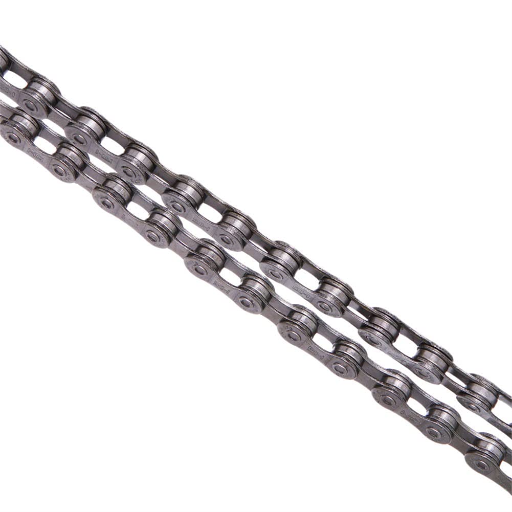Fahrradketten 9-fach Fahrradkette 116 Glieder Fahrradkette mit magischer Schnalle Fahrradzubehör für die meisten Fahrräder für die meisten Fahrräder (Color : Silver, Size : 116links) (Silver 116link