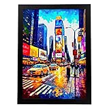 FAIRE DU TOURISME DEPUIS VOTRE CANAPÉ : Rendez-vous à Times Square à New York, USA, depuis chez vous ! Les magnifiques paysages illustrés en couleur rempliront vos espaces de lumière et de vie, transformant n'importe quelle pièce de votre choix en un dôme d'inspiration.