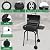 Barrel Charcoal Grill with Side Table and Wheels, Small Charcoal BBQ Grill, Outdoor Barbecue Grills with Thermometer, 270 Sq.In. Cooking Space for Backyard Patio Camping Picnics, Black