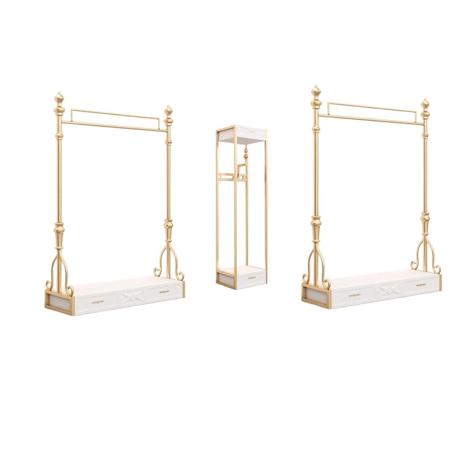 Rolling Clothing Rack Clothing Store Display Rack Floor Standing Side Hanging Gold Combination Clothes Hanger Clothes Organizer Small