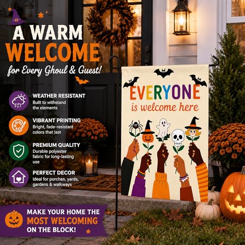 Halloween Decorations - Halloween Welcome Garden Flag | Double Sided Halloween Accessories Backdrop Banner - Halloween Party Favors Supplies for Garden Yard Porch Patio Lawn Outdoor Outside Decor - image 4