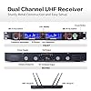 SENWOSI Profession Wireless Microphone System, UHF Handheld Dual Cordless Mic True Diversity Metal Microphones Set, 700ft Range, 2x100 Channels, Auto Scan, Mics for Stage/Studio/Singing/Church #4