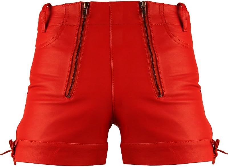 Bockle® Red Bavarian Oktoberfest Lederhose Men Leather Shorts Hot Pants