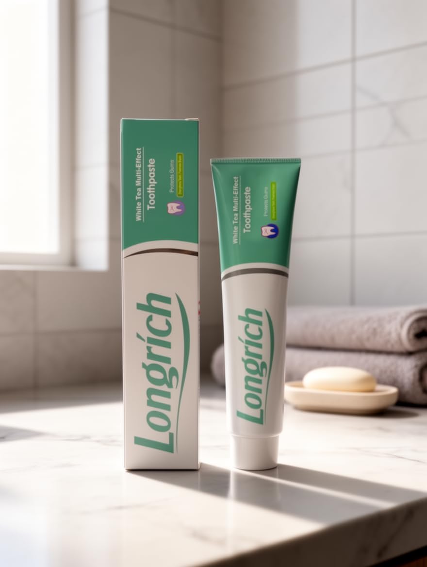 Longrich pasta de dientes té blanco multiefecto, libre de flúor.
