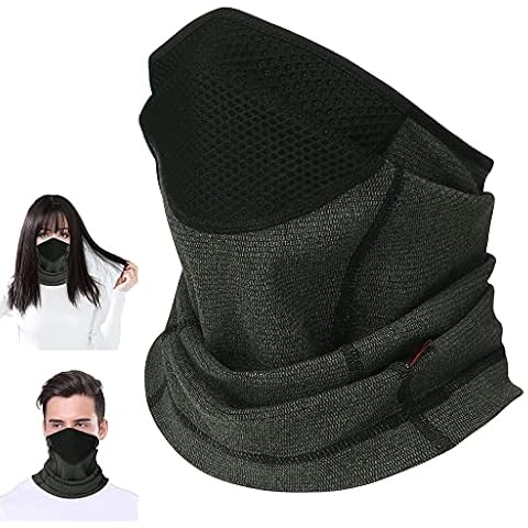 Neck Gaiter Face Covering, Snoods for Men Women, Multifunctional Neck Warmer, Breathable Soft Feel Comfortable, for Motorcycle, Ski, Cycling, and other Outdoor Sports (Black) Cover