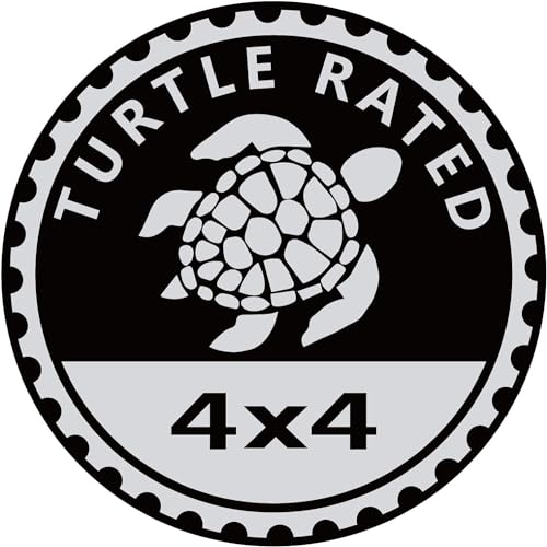 Image of Turtle Badge Rated Car Emblem, 4 x 4 Metal Automotive Badge 3D Metal Car Badges Emblems Round Emblem Decals Car Badge Decals Stickers Compatible with Jeep Wrangler Vehicles Trucks SUV Decals(ZS070)