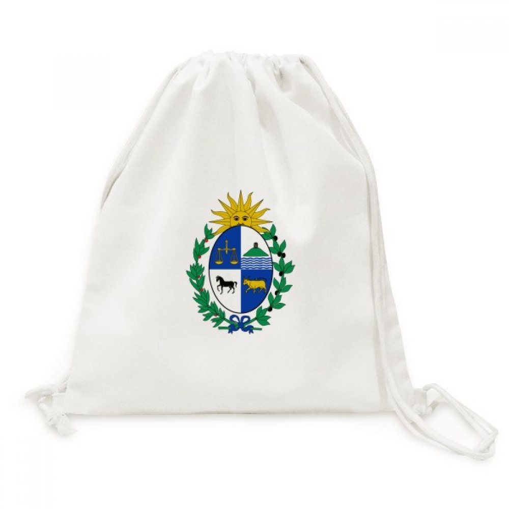 Emblème national Toile Drawstring Backpack Uruguay ultra résistant - 5