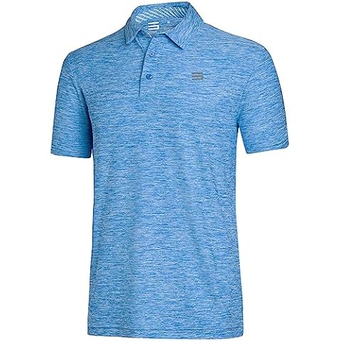 Three Sixty Six Golf Shirts for Men - Dry Fit Short-Sleeve Polo, Athletic Casual Collared T-Shirt Cool Blue Cover