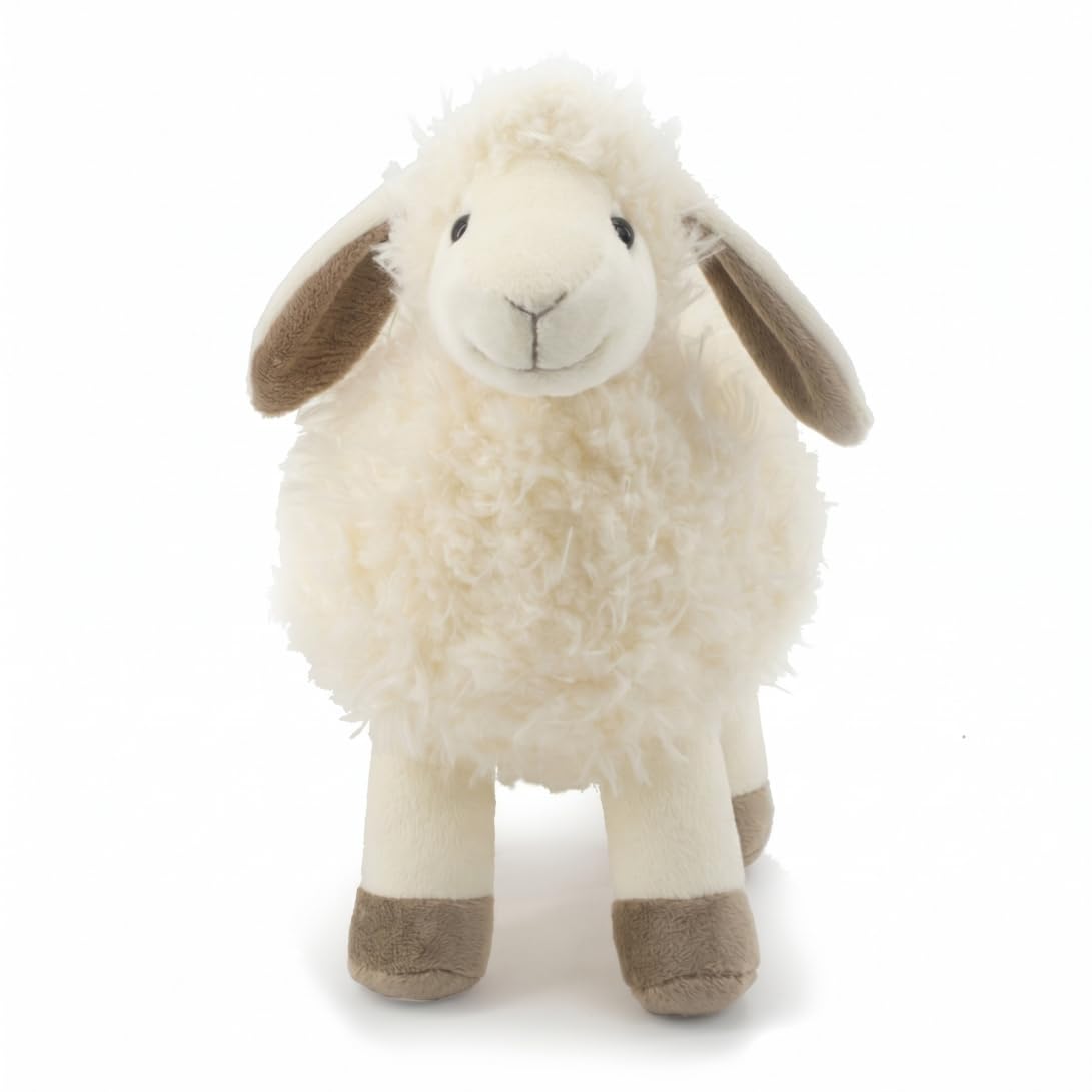 Yeaxxsqy Sheep Plush Cuddly Toy - Ultra-Soft Stuffed Lamb Plush Companion for Kids, White, 22cm (Stuffed Lamb, Sheep Animal)