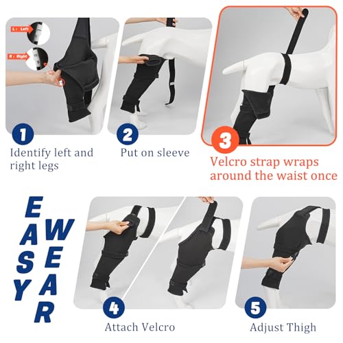 Image of Dog Sleeve for Rear Legs to Stop Licking, Upgraded Surgical Recovery Sleeve for Hind Back Leg Wound,TPLO, ACL Surgery, Light Comfortable Cone Alternative(XL,Right)
