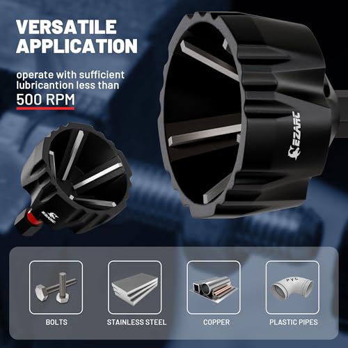 EZARC Entgratungswerkzeug für externe Fasen, Anfasbohrer aus Wolframkarbid, Entgratungsbohrer, Gratentfernungswerkzeug, Schnellspannschaft, passend für 9/16- 1-3/8 (14 mm-35 mm)