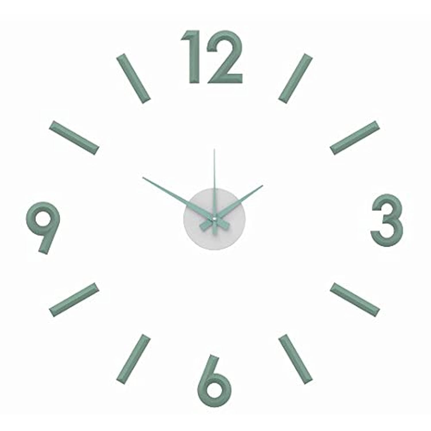 MPM 3D - Reloj de Pared Adhesivo (plástico, diseño Moderno, Color Verde)
