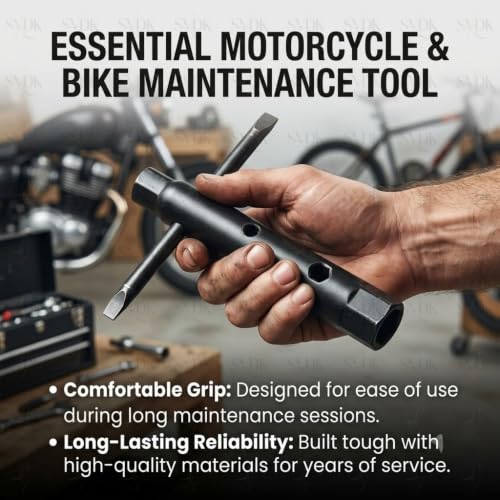 Image of Spark Plug Spanner Wrench for Motorcycles & Bikes Durable Steel Tool for Spark Plug Removal Repair Maintenance (Silver Finish, Universal Fit)