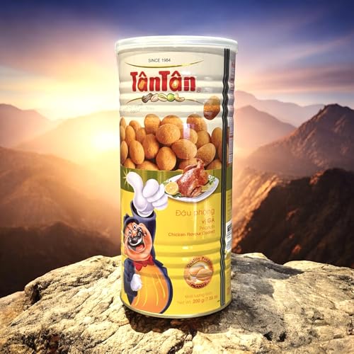 Image of Combo - Chicken Flavour Peanuts and Shirmp Flavour Peanuts - Dau Phong Vi Ga and Dau Phong Vi Tom - 7 Oz per Can with 2 Cans per Order