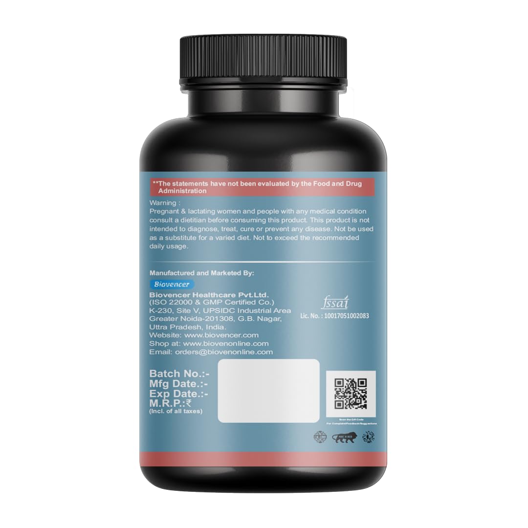 Biovencer Quercetin 500mg – 60 Veg Capsules | Natural Antioxidant & Immune Support Supplement | Supports Respiratory Health, Allergy Relief & Heart Wellness 1