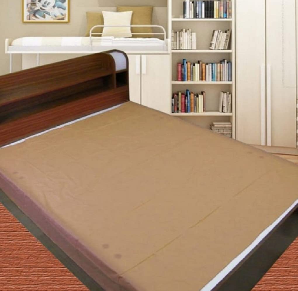 Yetli Waterproof PVC Bedsheet/Baby Plastic Sheet/Mattress Protector Sheet Size (72 x 78 inches) Pack of 1 Pcs,(Beigs 1