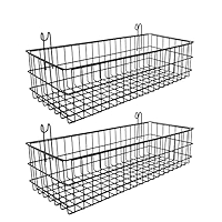 Panier Métallique Blanc ANZOME Pour Grille Murale - Range-Tout Déco Pour Cuisine, Salle De Bain Ou Bureau