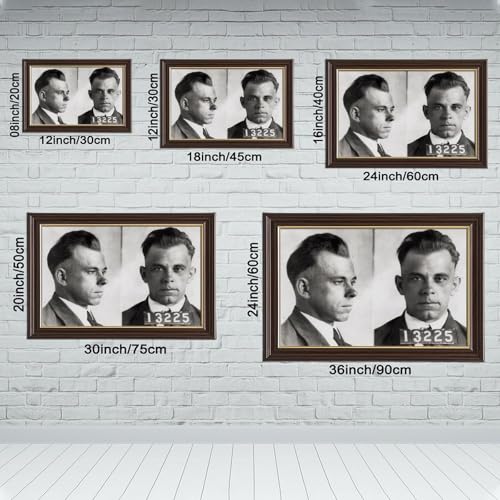 Impression sur toile John Dillinger mugshot déco murale bureau rétro