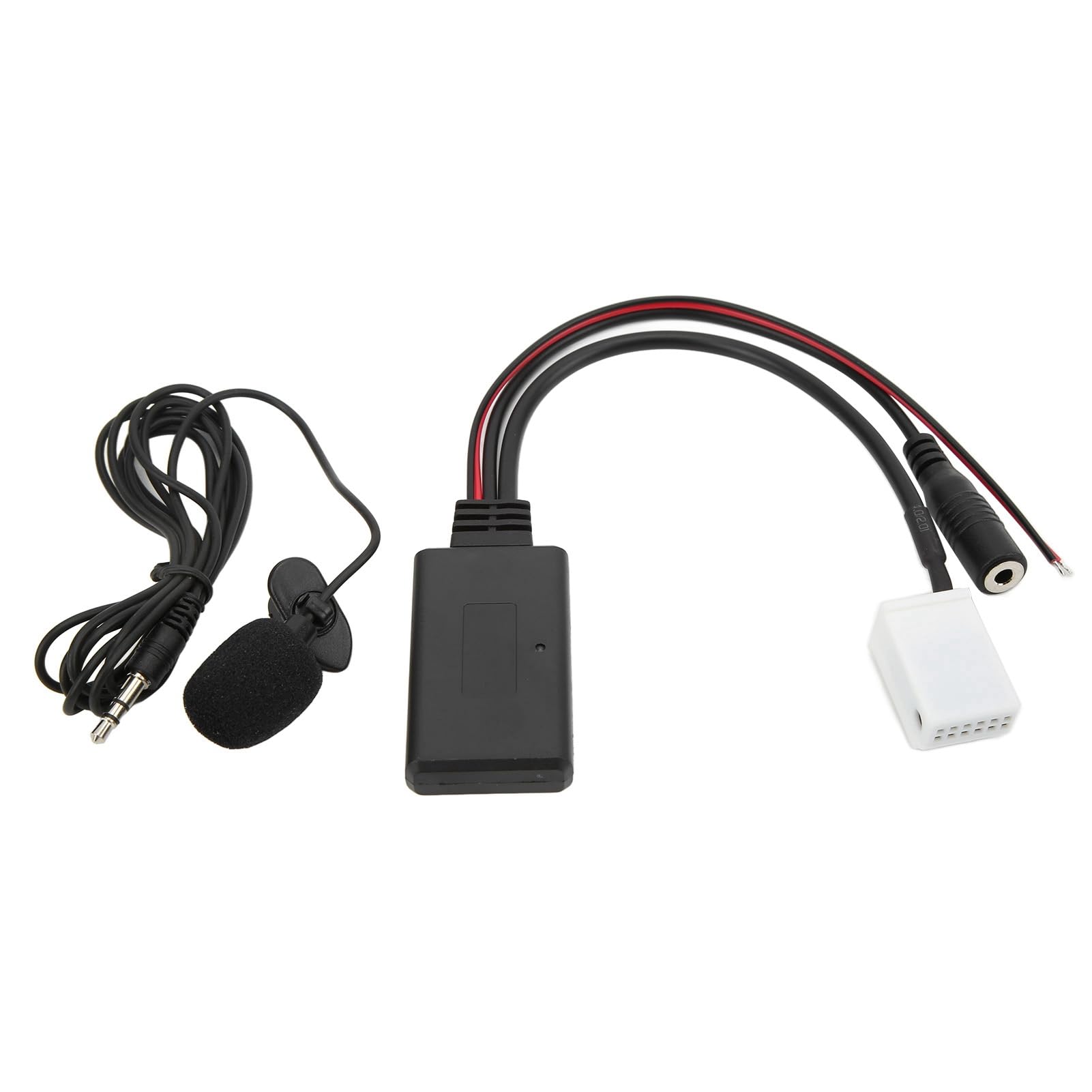 Adaptador Bluetooth Coche RD4 AUX Estéreo, Micrófono Manos Libres, 12 Pines | Reemplazo Radio Música Con Cable, Compatible Peugeot Citroen 2005+, Negro 12 Pin