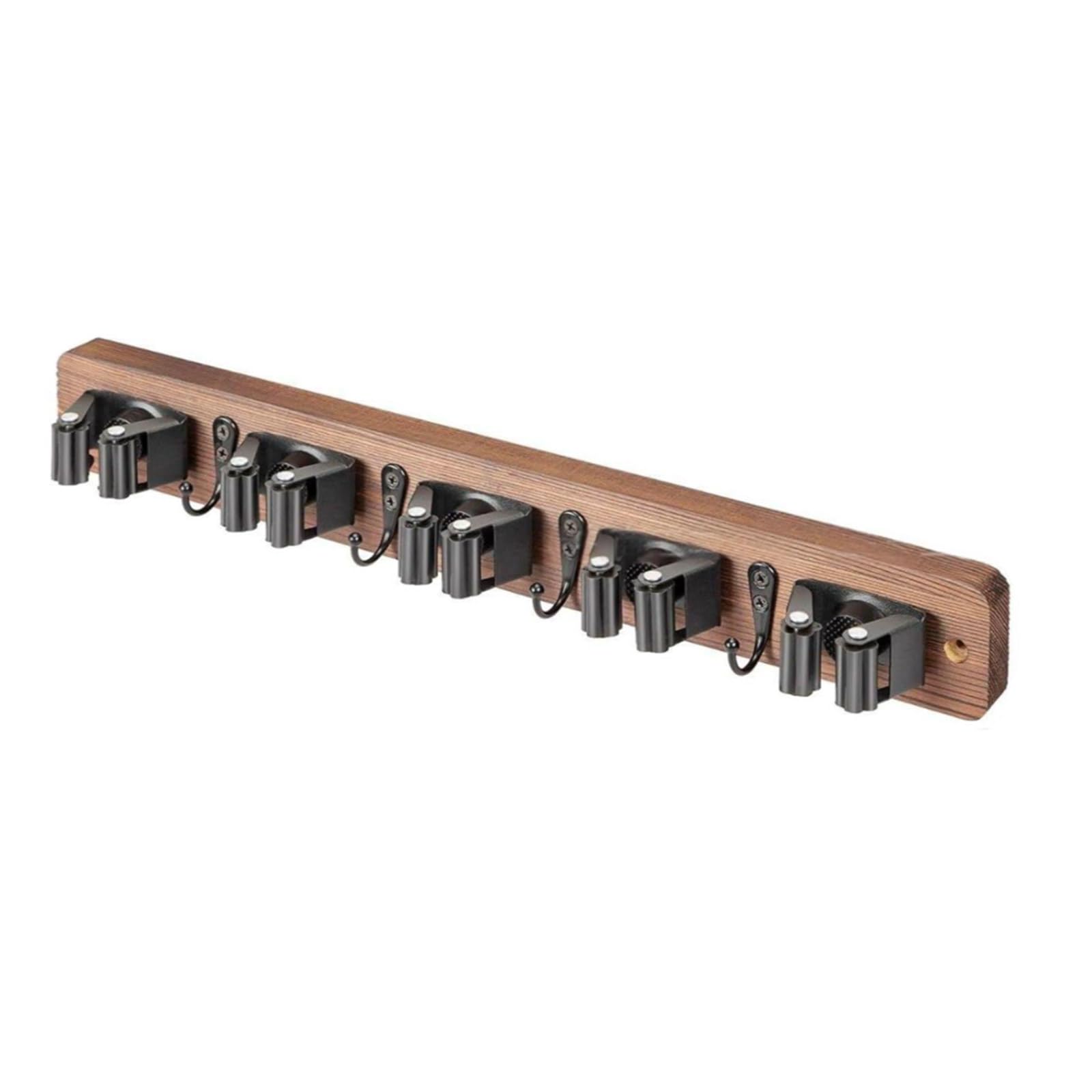 Buxuaaaa Natural Wood Broom Rack Wall Mount Sturdy Vertical Storage for Mops, Brooms Tools Wall Mounted Wood Broom Holder