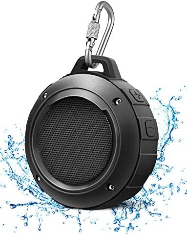 LENRUE Portable Bluetooth Speaker, IPX5 Waterproof Shower Speakers with HD Stereo, 8 Hour Playtime, Bulit-in Mic, Suction Cup, Wireless Speaker for Outdoor Sport, Hiking, Camping, Beach, Pool (Black)