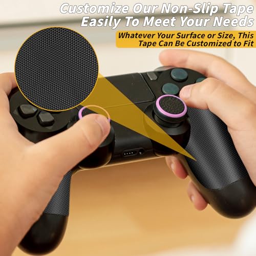 Image of Oleitodh 3 inch x 60 ft Rubber Grip Tape, Black, for Handles & Tools | Ultra-strong, waterproof non-slip tape, textured adhesive grip for gear, game controllers, or any slippery surface.