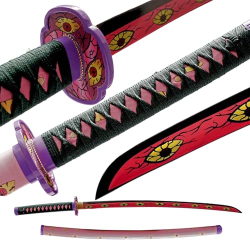 Runoshi Demon Slayer Collection Katana 40.5-Inch Carbon Steel Samurai Sword Real Katana Swords Cosplay Replica Handmade (Kokushibou)