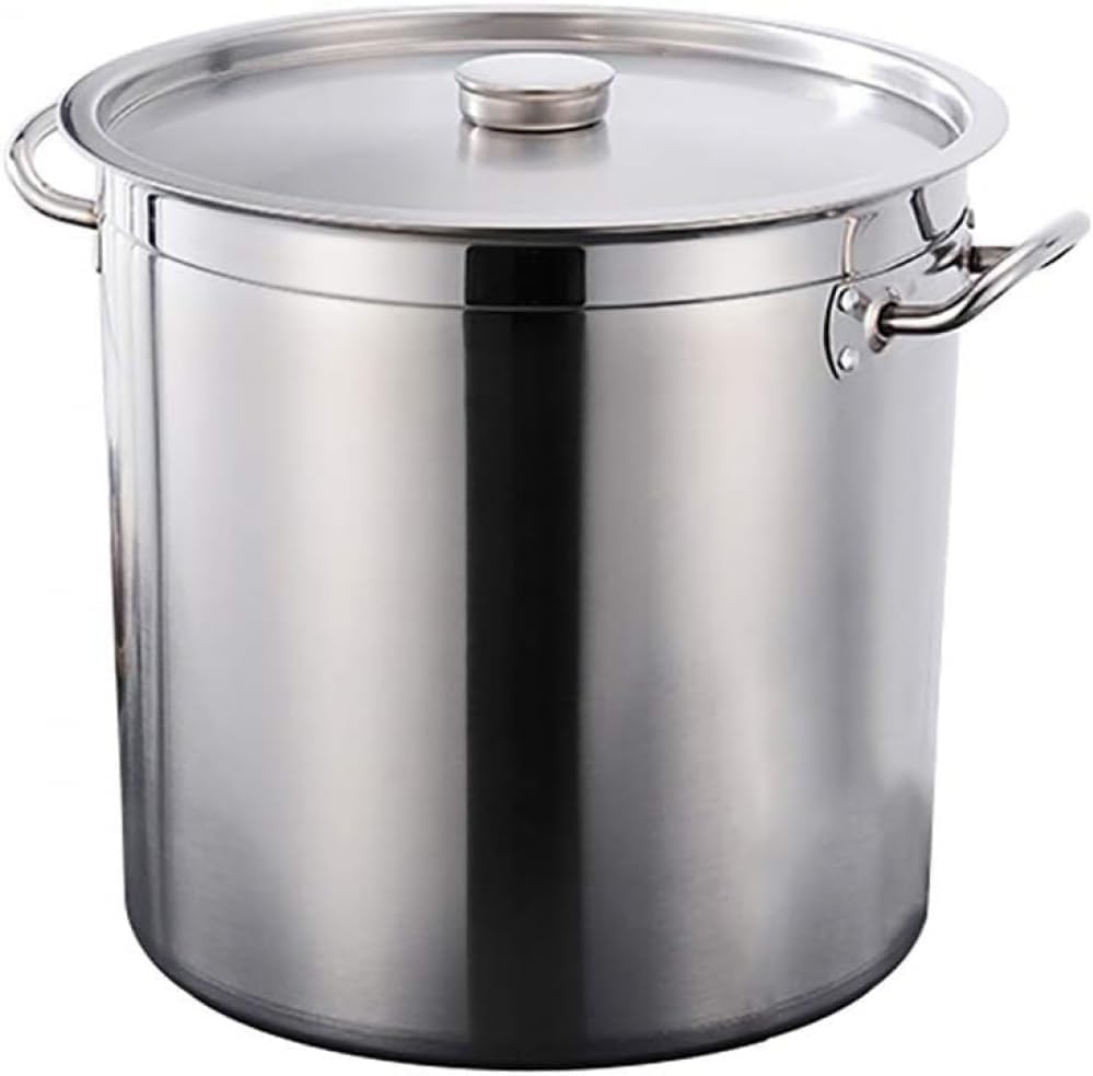 Stockpot - Cacerola de acero inoxidable antiadherente, capacidad de 50 litros, diseño cubierto para cocinar versátil