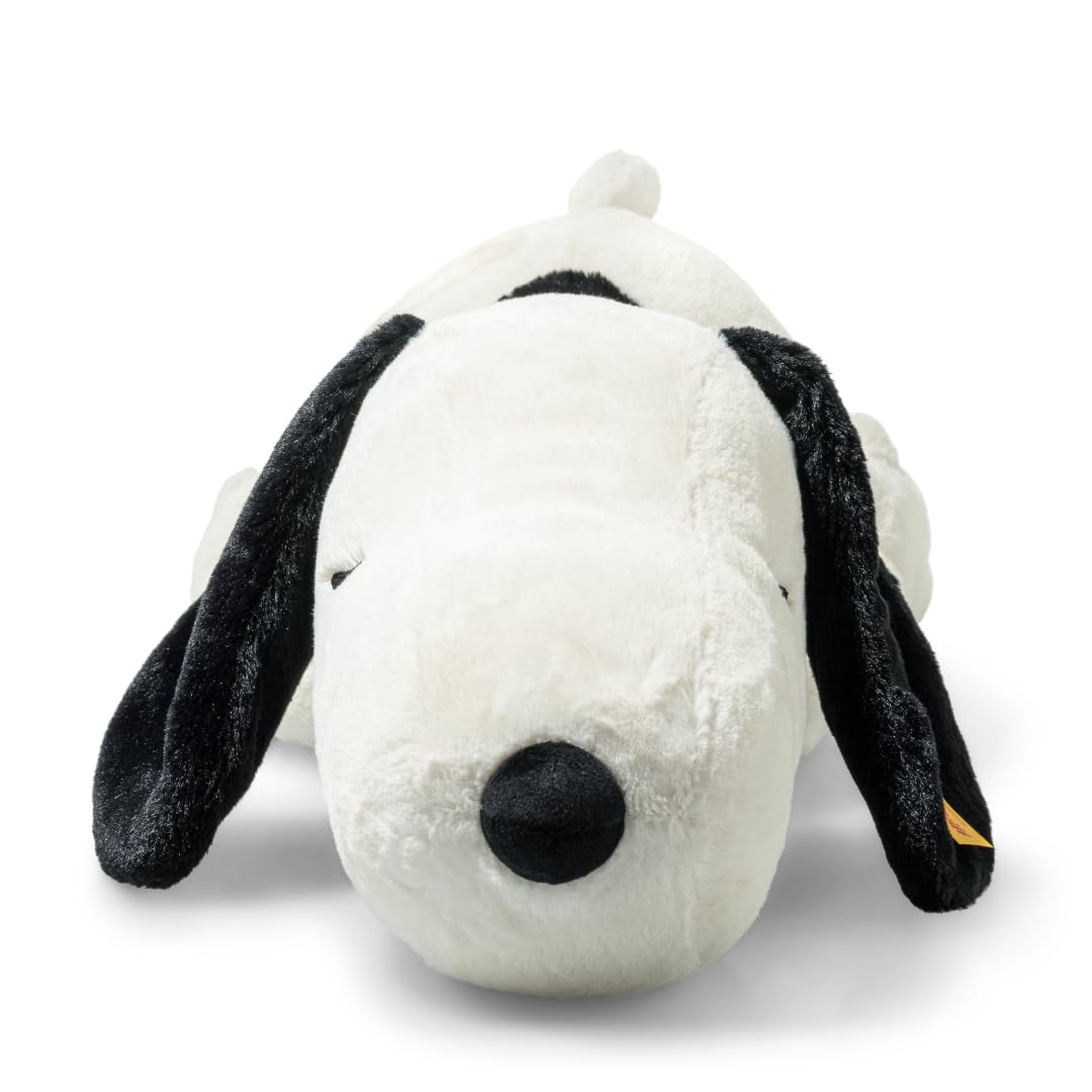 Steiff Snoopy cuddly toy, cute stuffed toy, children, boys & girls, Friends, plush toy 43 cm, white, 024719