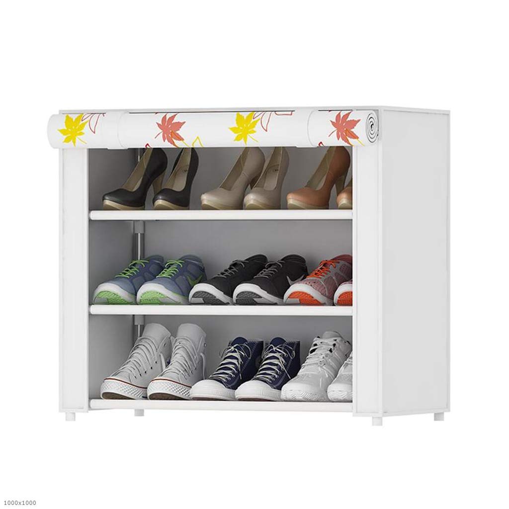 DLDL Home Dormitory Economy Dustproof Storage Shoe Cabinet Multi-layer Assembly Shoe Rack (color : Wine red),Colour:Wine Red (Color : White)
