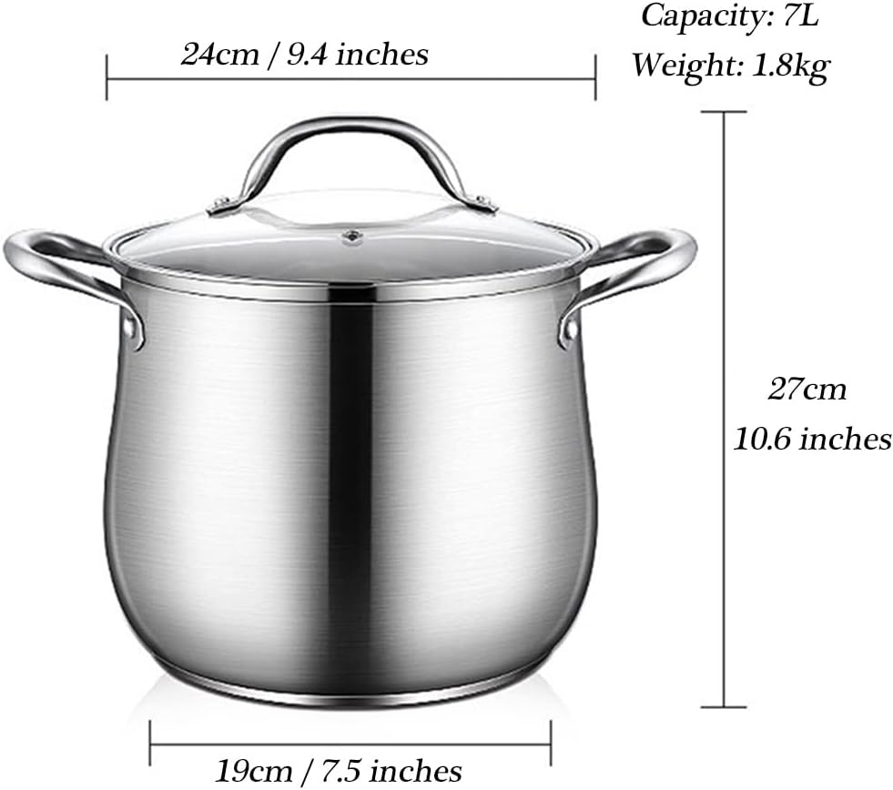 ストックポット ステンレススチール 調理用蒸し器 シチュー ソース 再加熱食品用 電磁調理器/オーブン/ガス/コンロ対応 食器洗い機