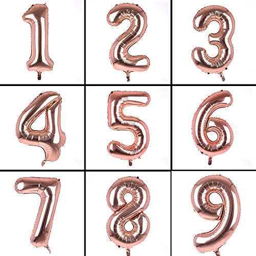 Image of AMFIN Number Foil Balloon - Rose Gold (8 Number)