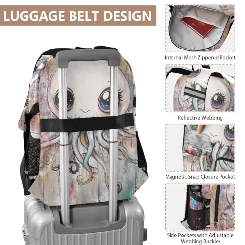Mochila para laptop de 17.5 pulgadas con diseño de medusas blancas 4