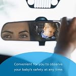 Funbliss Miroir de voiture bébé moniteur sécuritaire enfant dans le siège arrière de la voiture, miroir de voiture siège arrière bébé, pas d'assemblage nécessaire, plus sûr Shatterproof