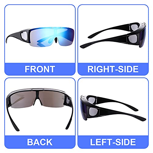Image of Frienda 3 Pcs Flip Glasses Polarized Sports Sunglasses Cover-up Tac Sunglasses for Men Women Driving Fishing