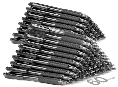 Image of Sooez 60 Pack Bulk Pens Ballpoint, Smooth Writing Pens with Soft Grip | Retractable Blue Ink Pens, Medium Point 1.0mm Pen for Journaling, Ballpoint Pen Office Supplies