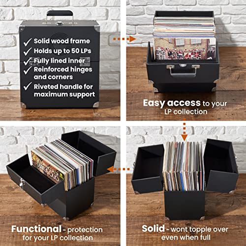 Boîte de rangement pour disques vinyles Legend pour disques vinyles | Peut contenir jusqu’à 40 disques vinyle | Panneau d’ouverture avant pour une navigation facile dans vos vinyles. - Les Beatles, Paul McCartney, John Lennon, RIngo Starr, George Harrison Boîte de rangement pour disques vinyles Legend pour disques vinyles | Peut contenir jusqu'à 40 disques vinyle | Panneau d'ouverture avant pour une navigation facile dans vos vinyles. – Image 6