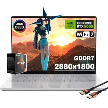 ASUS Laptop para jogos MUX ROG Zephyrus G14 35.6 cm OLED 3K 120Hz - AMD Ryzen 9 270 - GeForce RTX 5060-Window 11 Home-W/cabo HDMI (Windows 11 Home, 16 GB RAM | SSD PCIe de 2 TB)