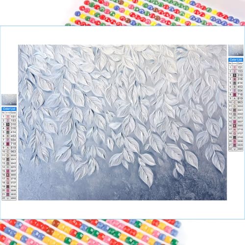 Peinture Diamant Toile 35x55cm Décoration Murale Maison Motif Feuille