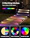 JACKYLED 16 Pack Solar Step Lights - Auto On/Off, Warm & RGB Color Changing Triangle Decor Lights for Steps in Patio, Garden, Yard, Porch