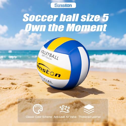 Image of Senston Microfiber Official Size 5 Volleyball-Soft Waterproof Lightweight for Adults Youth Beach Gym Indoor /Outdoor Training