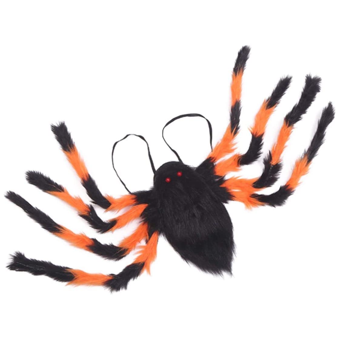 Hperu Giant Spider, Halloween Adult Spider Backpack Costume with 9 Legs, Black and Colorful Horror Plush Decoration and Candy Bag Halloween