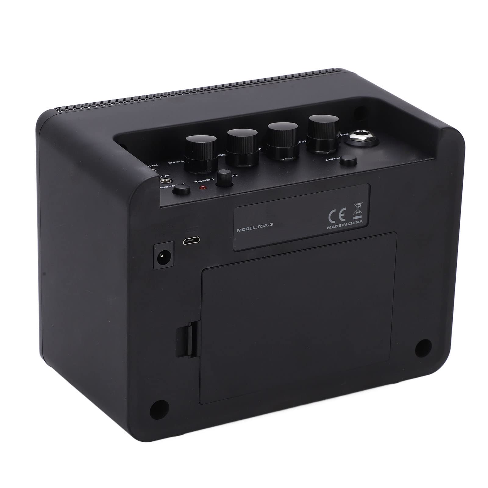 RiToEasysports Amplificador de Guitarra, Mini Altavoz de Guitarra de 4,2 W con Canales de Distorsión Limpios Efecto de Retardo de Toque para Estudio de Interpretación de Práctica (Enchufe Europeo de