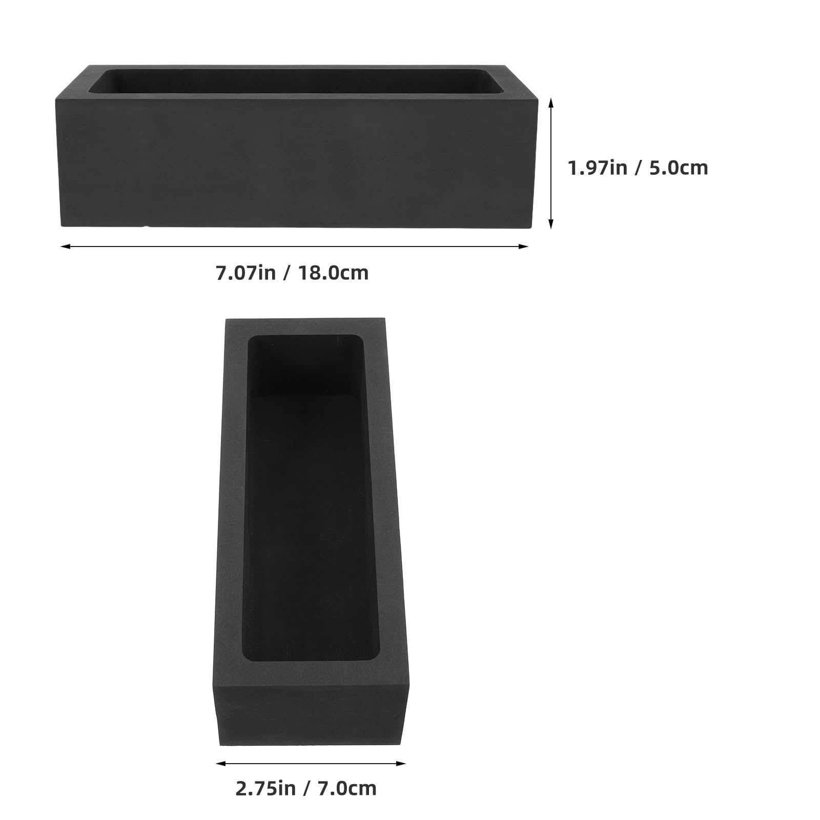 Moule à Lingots en Graphite Noir 5kg pour Coulée de Métaux Précieux Conductivité Thermique Rapide et Surface Antiadhésive pour Raffinage et Bijoux