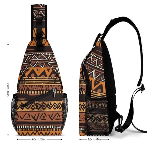 Mochila bandolera tribal africana para trekking y uso casual miniatura 2